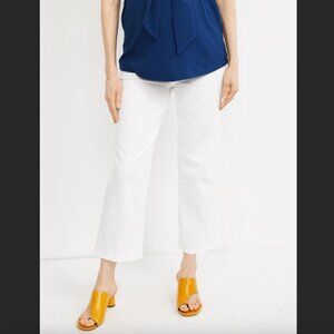 NWT LUXE ESSENTIALS DENIM White McKenzie Crop Straight Leg Maternity Jeans